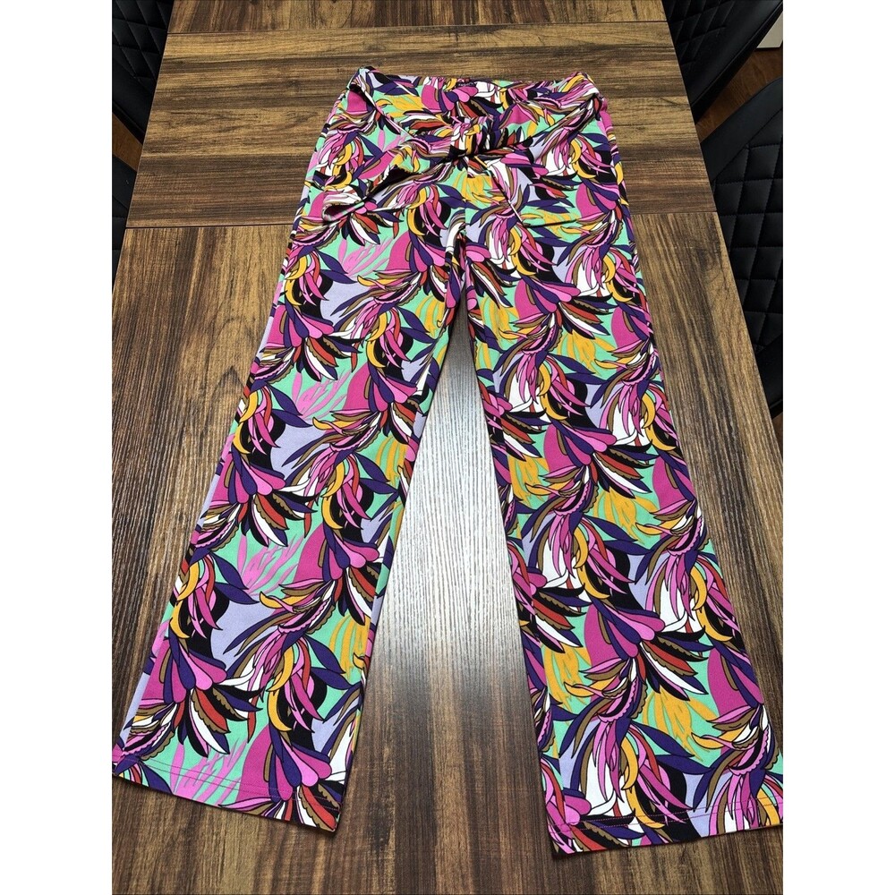 Fashion Nova Front Tie Pull On Stretch Flare Groovy Pants Size S EUC
